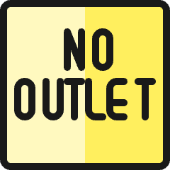 Road Sign No Outlet Icon from Ultimate Colors Set