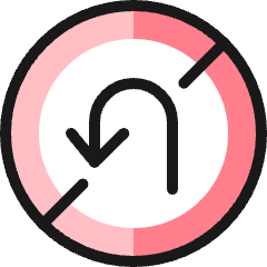 Road Sign No U Turn Left Icon from Ultimate Colors Set