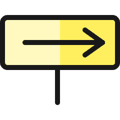 Road Sign Oneway Right Icon from Ultimate Colors Set