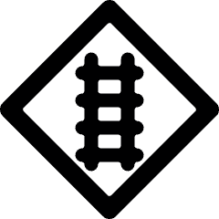 Road Sign Railway Ahead Alternate Icon from Ultimate Bold Set