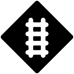 Road Sign Railway Ahead Icon from Ultimate Bold Set