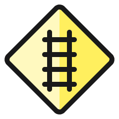 Road Sign Railway Ahead Icon from Ultimate Colors Set