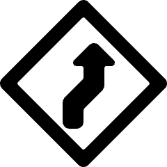 Road Sign Right Curve 1 Alternate Icon from Ultimate Bold Set