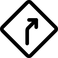 Road Sign Right Curve Ahead Icon from Ultimate Regular Set