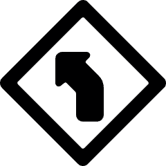 Road Sign Right Curve Alternate Icon from Ultimate Bold Set