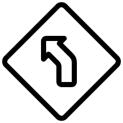 Road Sign Right Curve Icon from Ultimate Light Set