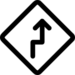 Road Sign Right Reverse Turn Ahead Icon from Ultimate Regular Set