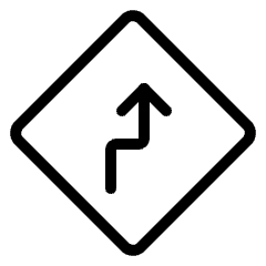 Road Sign Right Reverse Turn Ahead Icon from Ultimate Light Set
