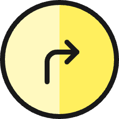 Road Sign Right Turn 1 Icon from Ultimate Colors Set