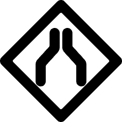 Road Sign Road Narrowing Alternate Icon from Ultimate Bold Set