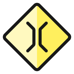 Road Sign Road Narrows Icon from Ultimate Colors Set