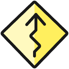 Road Sign Sharp Turn Icon from Ultimate Colors Set
