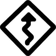 Road Sign Sharp Turn Alternate Icon from Ultimate Bold Set