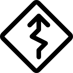 Road Sign Sharp Turn Icon from Ultimate Regular Set