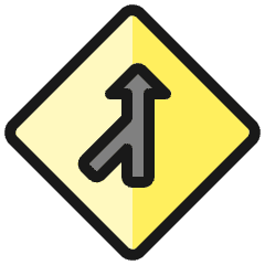 Road Sign Side Road Angle Left 1 Icon from Ultimate Colors Set