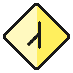 Road Sign Side Road Angle Left 3 Icon from Ultimate Colors Set
