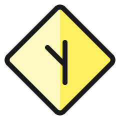 Road Sign Side Road Angle Left Icon from Ultimate Colors Set