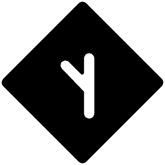 Road Sign Side Road Angle Left Icon from Ultimate Bold Set