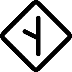 Road Sign Side Road Angle Left Icon from Ultimate Regular Set