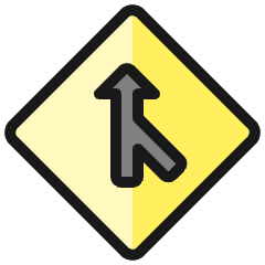 Road Sign Side Road Angle Right 1 Icon from Ultimate Colors Set
