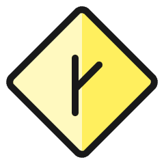 Road Sign Side Road Angle Right Icon from Ultimate Colors Set