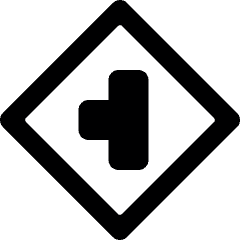 Road Sign Side Road Left 1 Alternate 1 Icon from Ultimate Bold Set