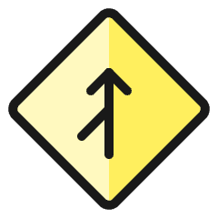 Road Sign Side Road Left 1 Icon from Ultimate Colors Set