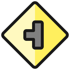 Road Sign Side Road Left 2 Icon from Ultimate Colors Set