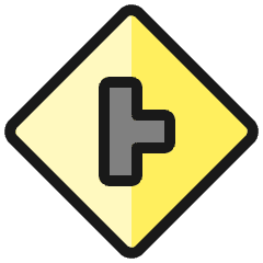 Road Sign Side Road Right 2 Icon from Ultimate Colors Set