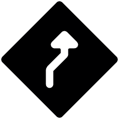 Road Sign Slide Right Icon from Ultimate Bold Set