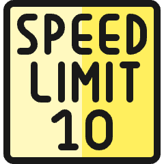 Road Sign Speed Limit 10 Icon from Ultimate Colors Set