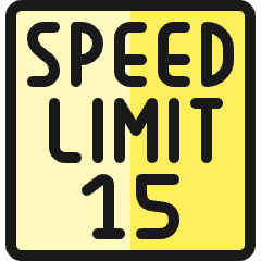 Road Sign Speed Limit 15 Icon from Ultimate Colors Set