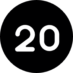 Road Sign Speed Limit 20 Icon from Ultimate Bold Set