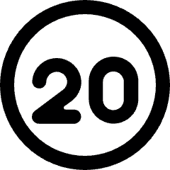 Road Sign Speed Limit 20 Alternate Icon from Ultimate Bold Set