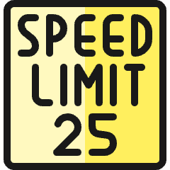Road Sign Speed Limit 25 Icon from Ultimate Colors Set