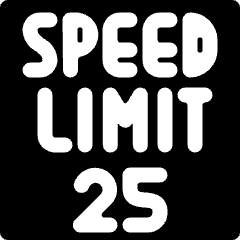 Road Sign Speed Limit 25 Icon from Ultimate Bold Set