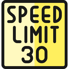 Road Sign Speed Limit 30 1 Icon from Ultimate Colors Set