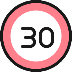 Road Sign Speed Limit 30 Icon from Ultimate Colors Set