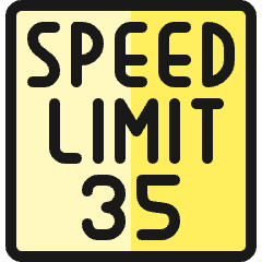 Road Sign Speed Limit 35 Icon from Ultimate Colors Set