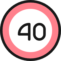 Road Sign Speed Limit 40 Icon from Ultimate Colors Set