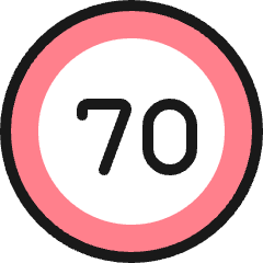 Road Sign Speed Limit 70 Icon from Ultimate Colors Set