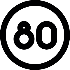 Road Sign Speed Limit 80 Alternate Icon from Ultimate Bold Set