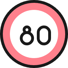 Road Sign Speed Limit 80 Icon from Ultimate Colors Set