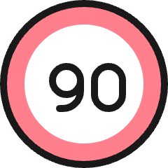 Road Sign Speed Limit 90 Icon from Ultimate Colors Set