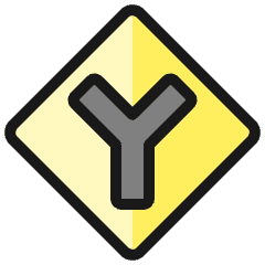 Road Sign Split Icon from Ultimate Colors Set