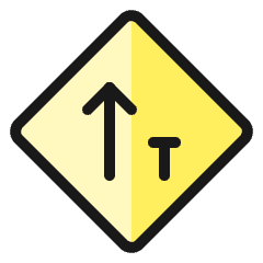 Road Sign Traffic Left Icon from Ultimate Colors Set