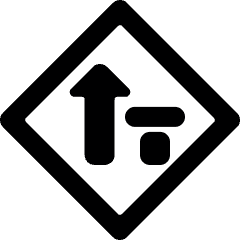 Road Sign Traffic Priority Left Alternate Icon from Ultimate Bold Set