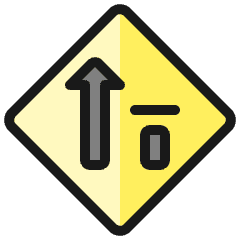 Road Sign Traffic Priority Left Icon from Ultimate Colors Set