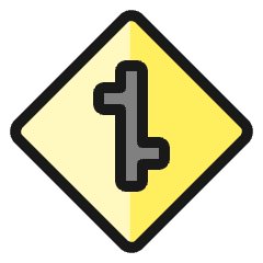 Road Sign Turn 1 Icon from Ultimate Colors Set