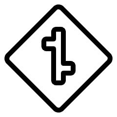 Road Sign Turn 1 Icon from Ultimate Light Set